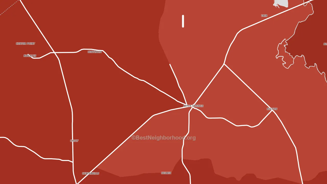 75926, TX block-group political-lean map