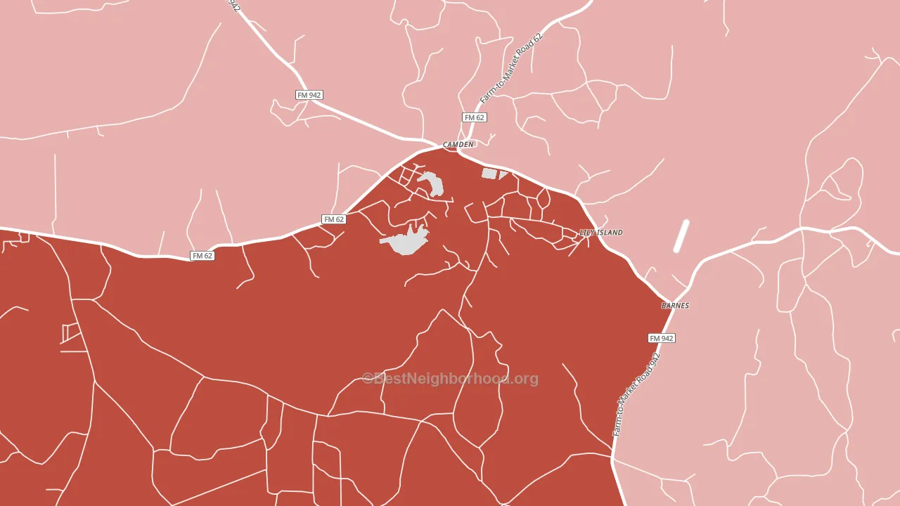 75934, TX block-group political-lean map
