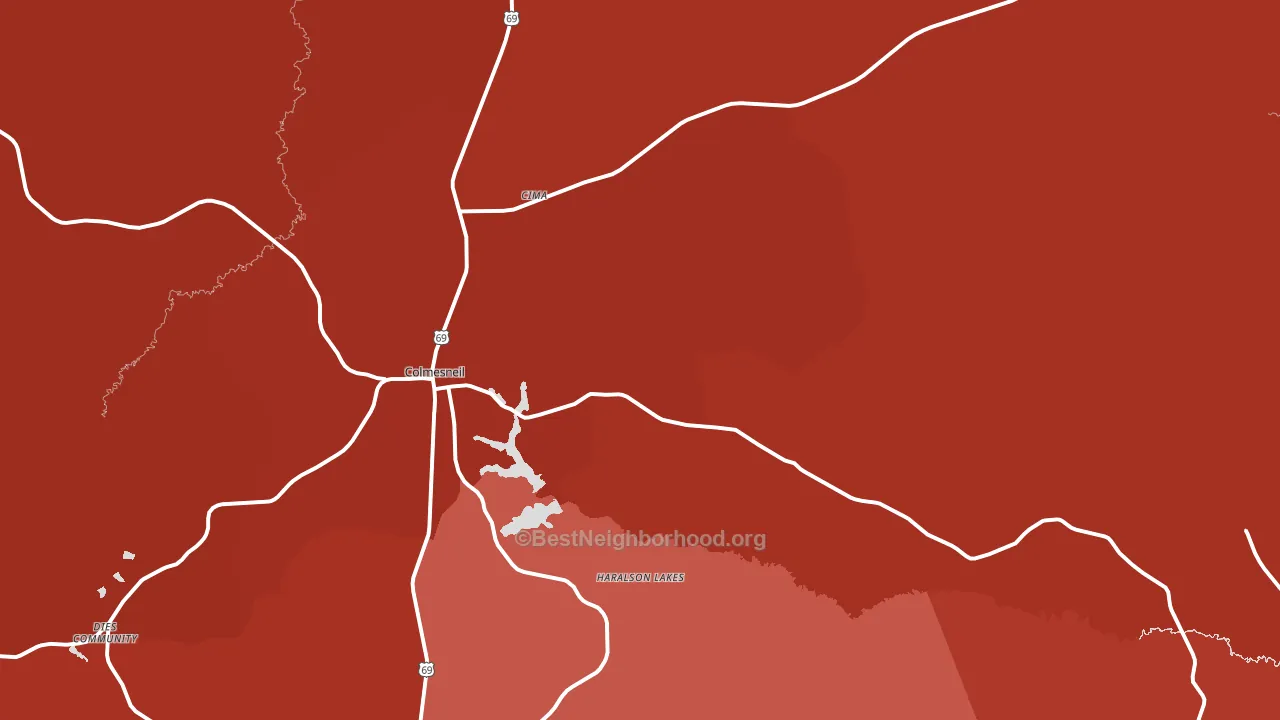 75938, TX block-group political-lean map