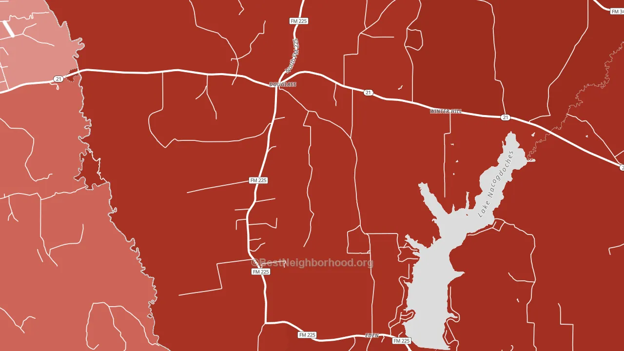 75943, TX block-group political-lean map
