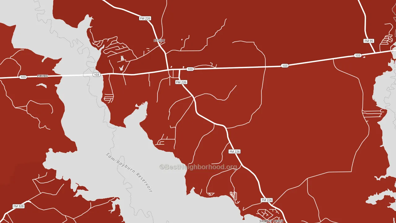 75944, TX block-group political-lean map
