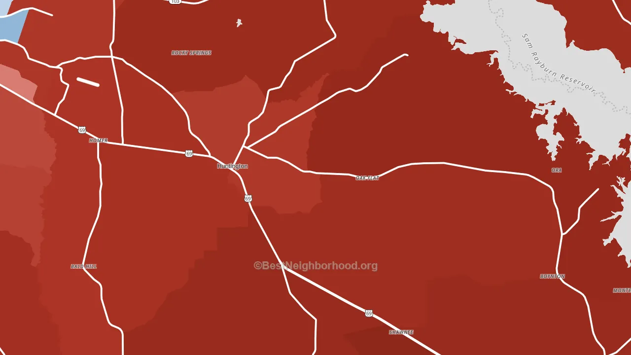 75949, TX block-group political-lean map