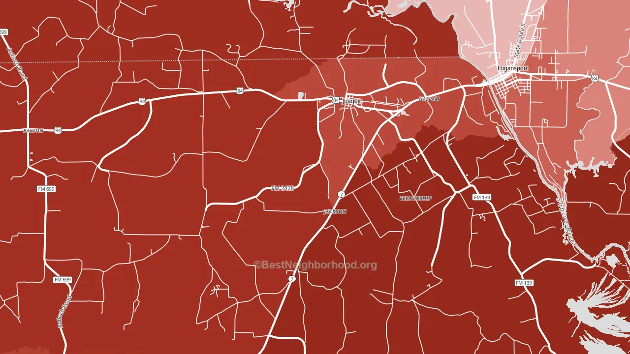 75954, TX block-group political-lean map