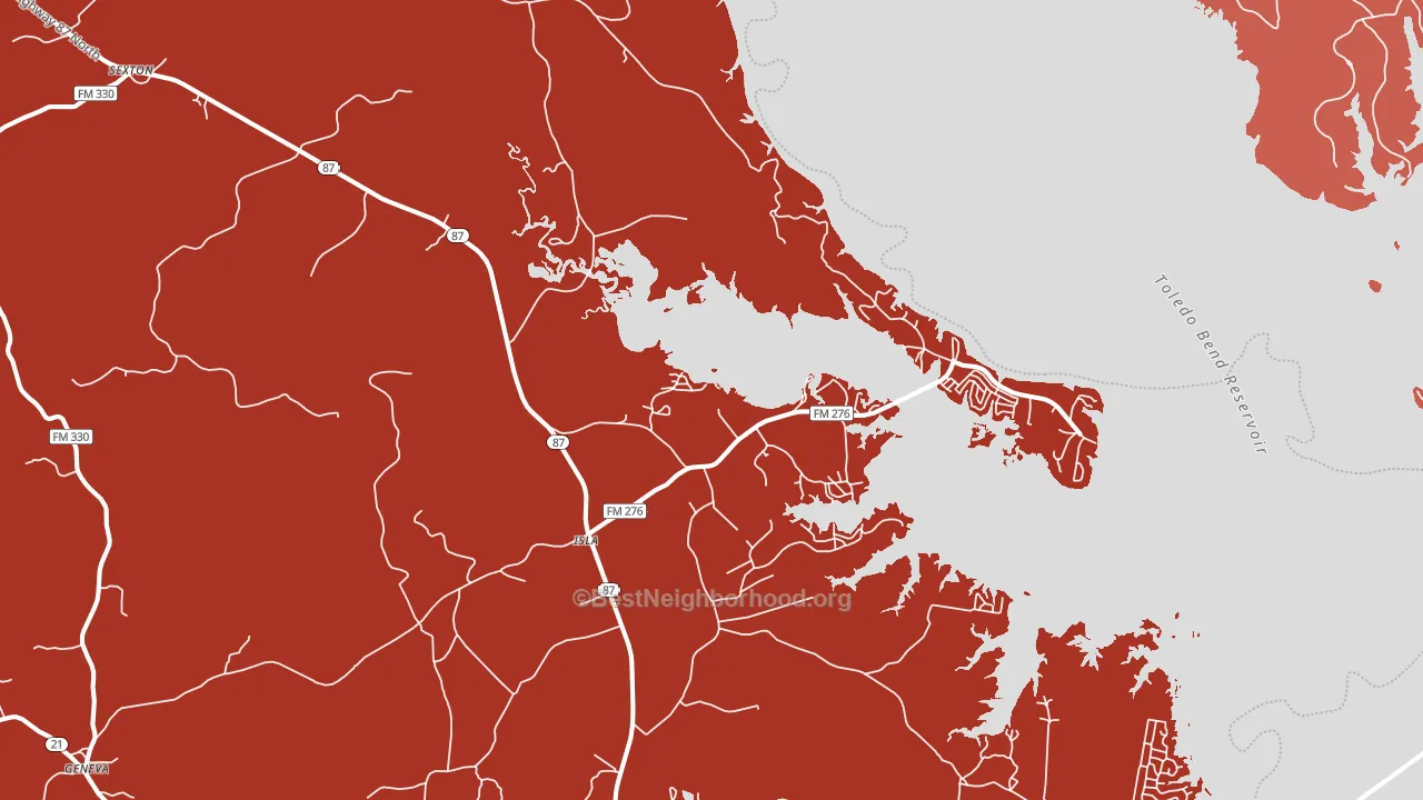 75959, TX block-group political-lean map