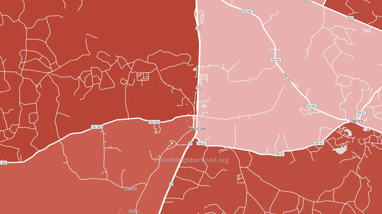 75960, TX block-group political-lean map