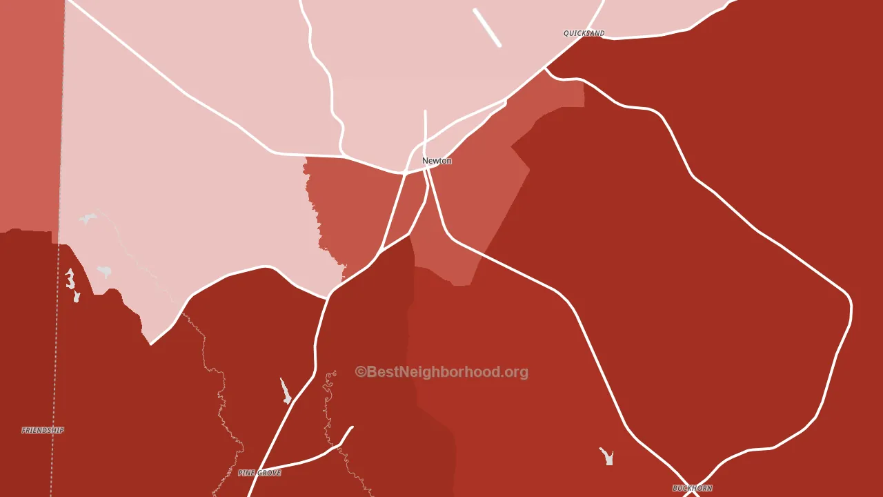 75966, TX block-group political-lean map