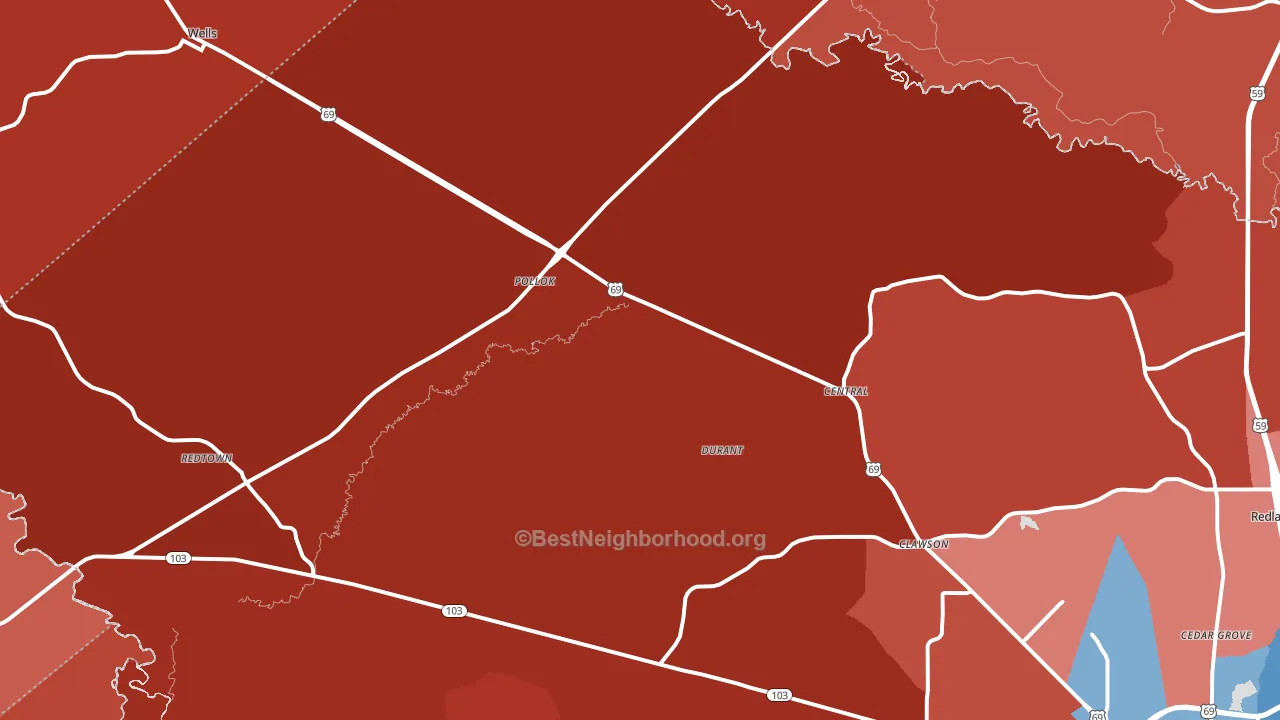 75969, TX block-group political-lean map