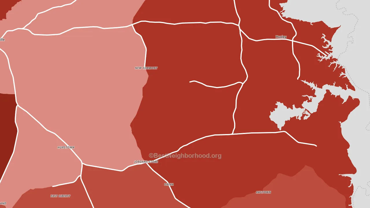 75973, TX block-group political-lean map