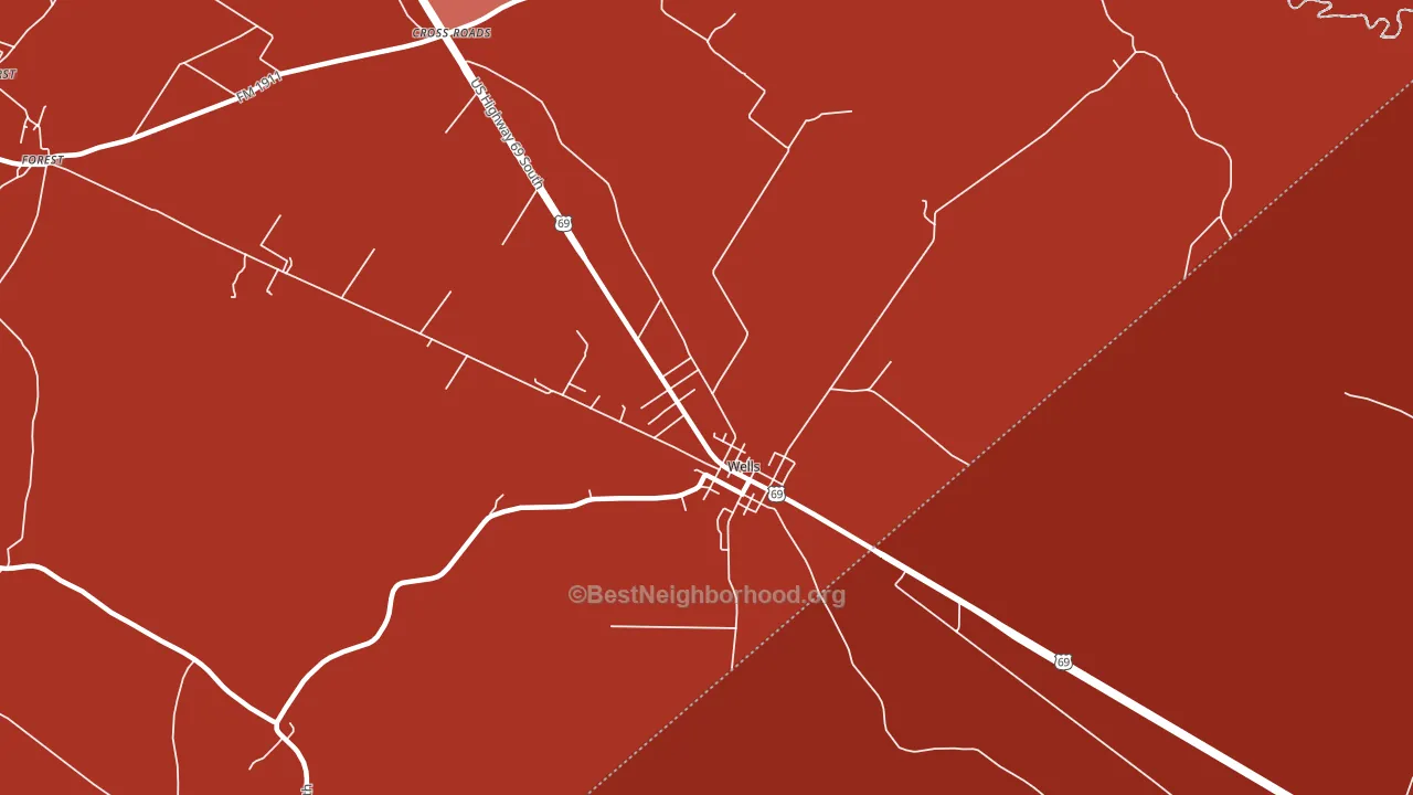 75976, TX block-group political-lean map