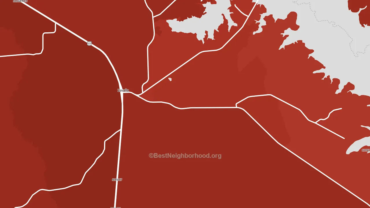 75980, TX block-group political-lean map
