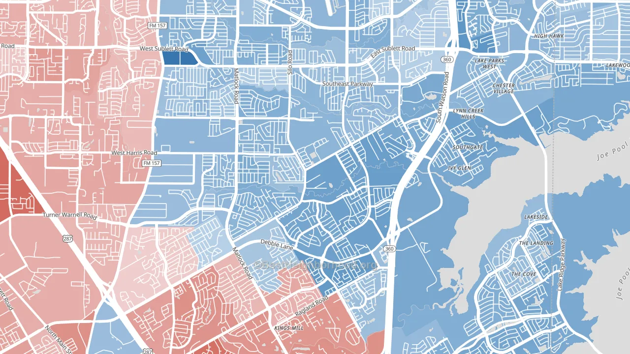 76002, TX block-group political-lean map