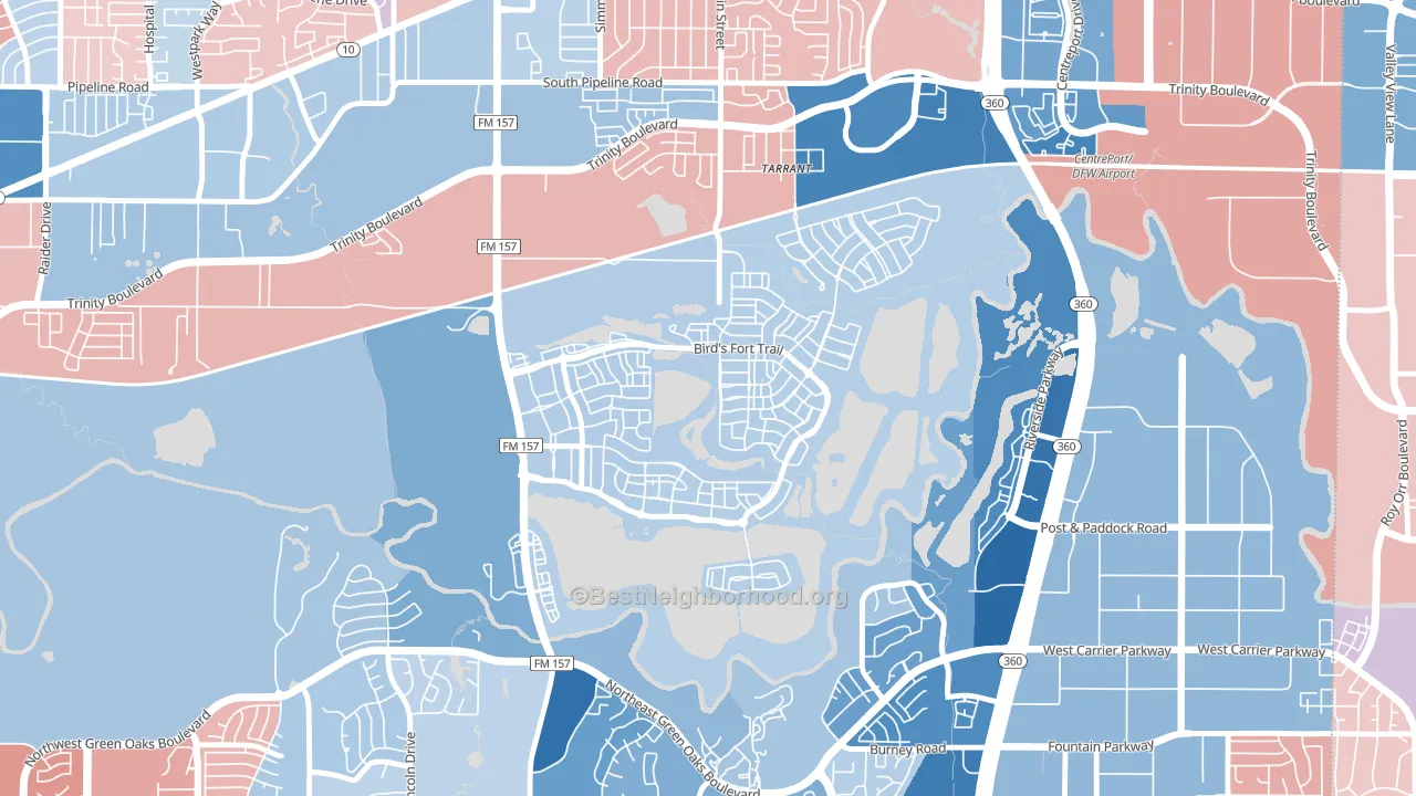 76005, TX block-group political-lean map