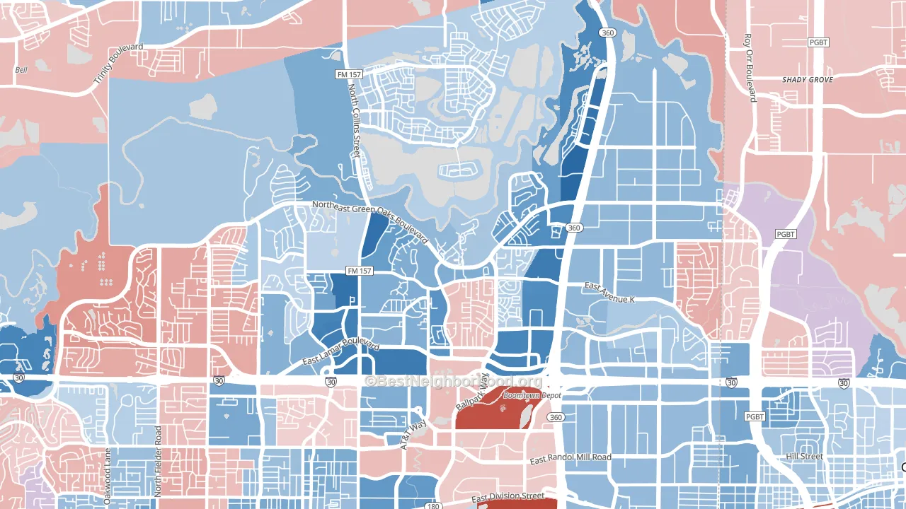 76006, TX block-group political-lean map