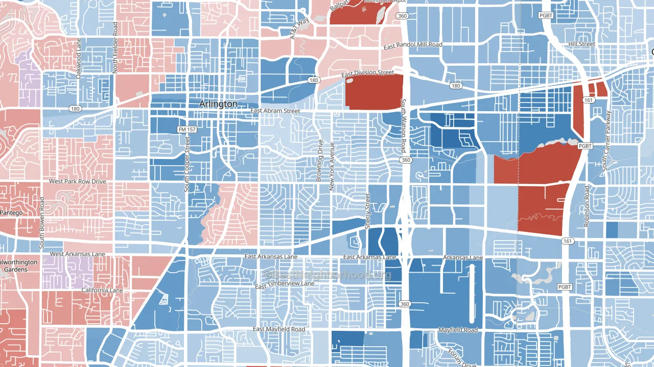 76010, TX block-group political-lean map