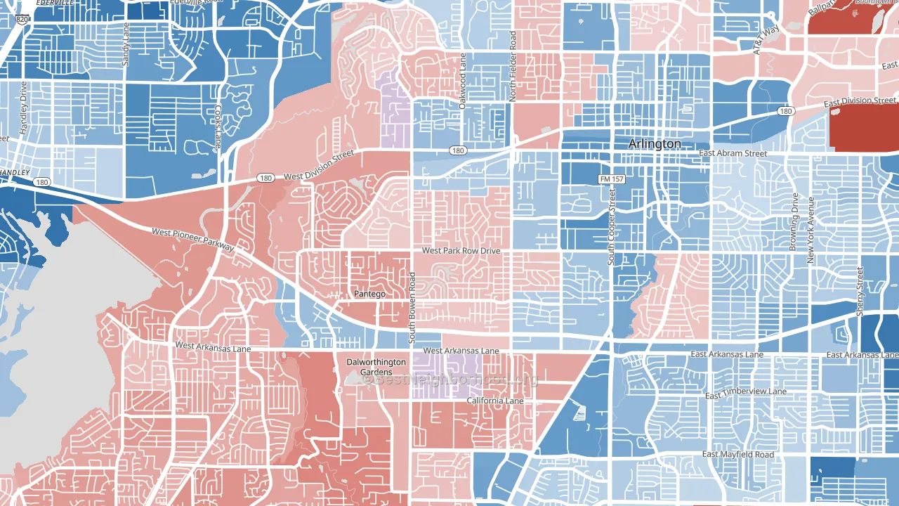76013, TX block-group political-lean map