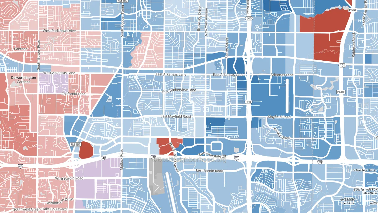 76014, TX block-group political-lean map