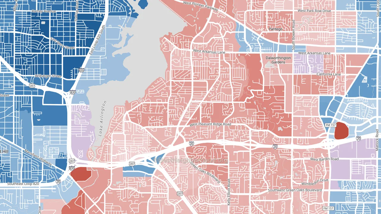 76016, TX block-group political-lean map