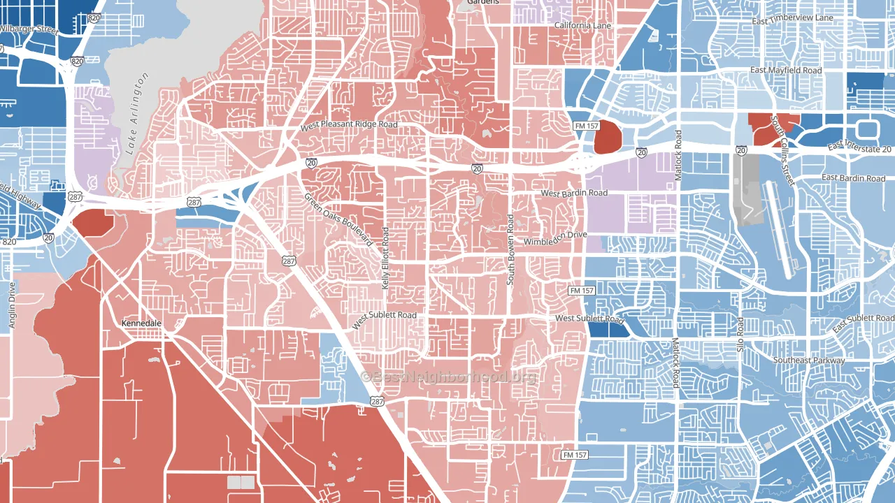 76017, TX block-group political-lean map