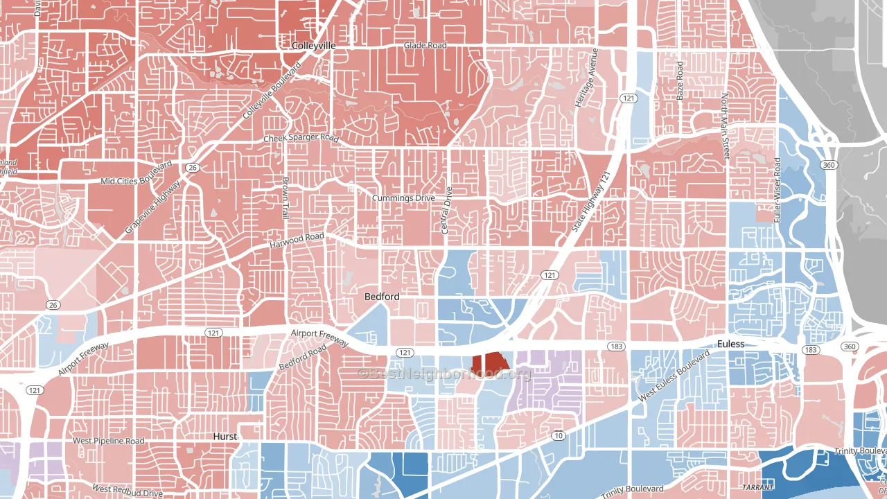 76021, TX block-group political-lean map