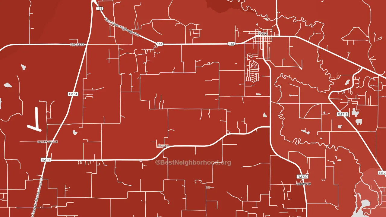 76023, TX block-group political-lean map