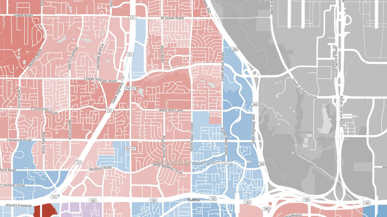 76039, TX block-group political-lean map