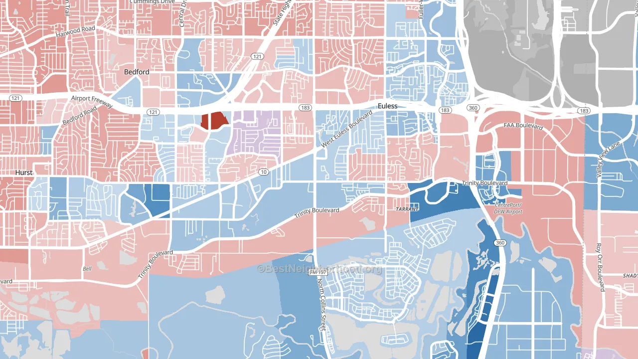 76040, TX block-group political-lean map
