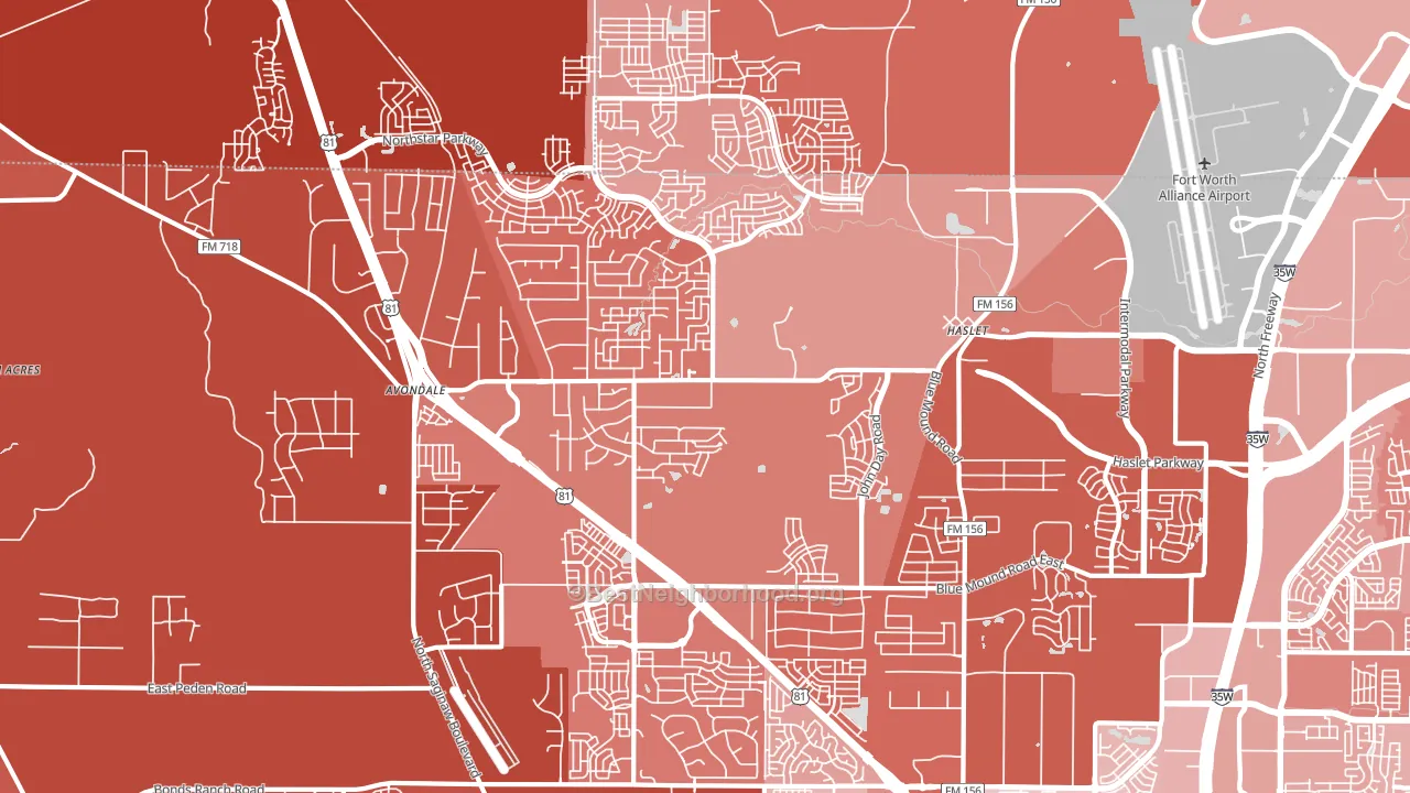 76052, TX block-group political-lean map