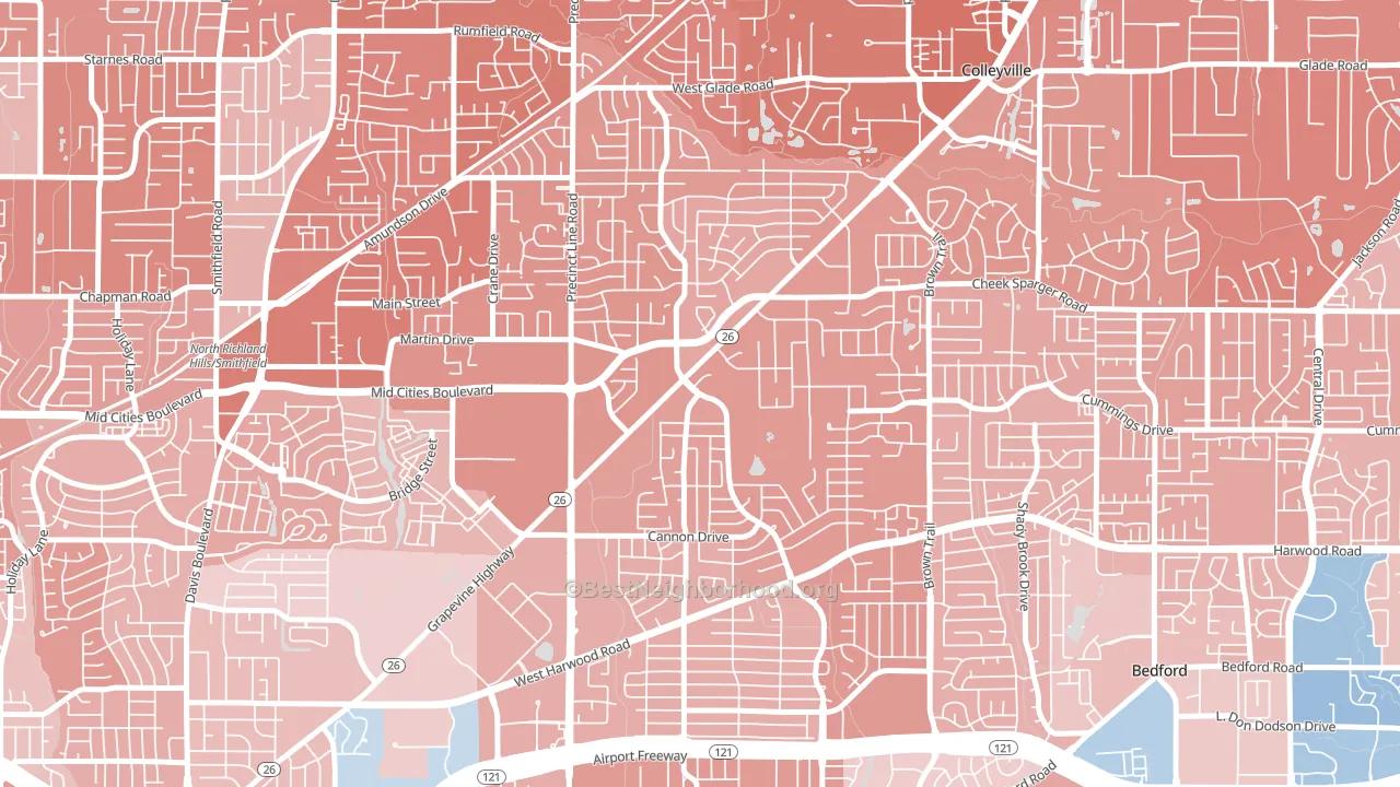 76054, TX block-group political-lean map