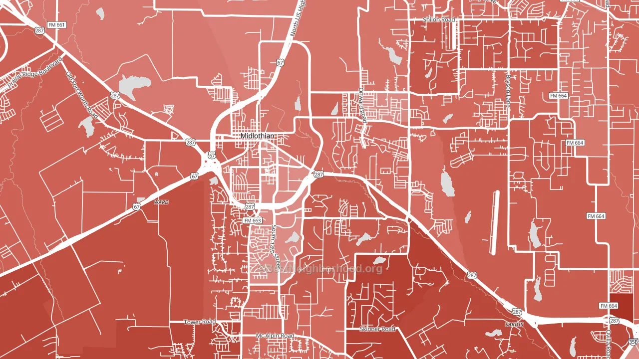 76065, TX block-group political-lean map