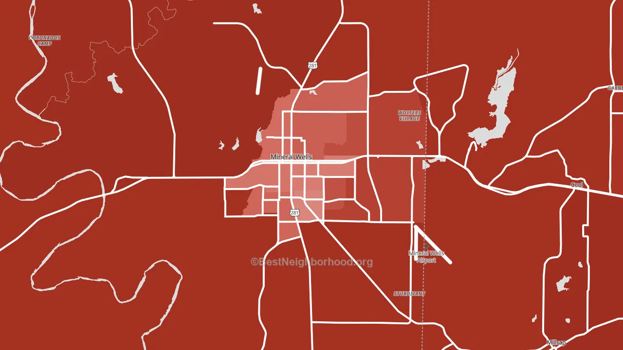 76067, TX block-group political-lean map