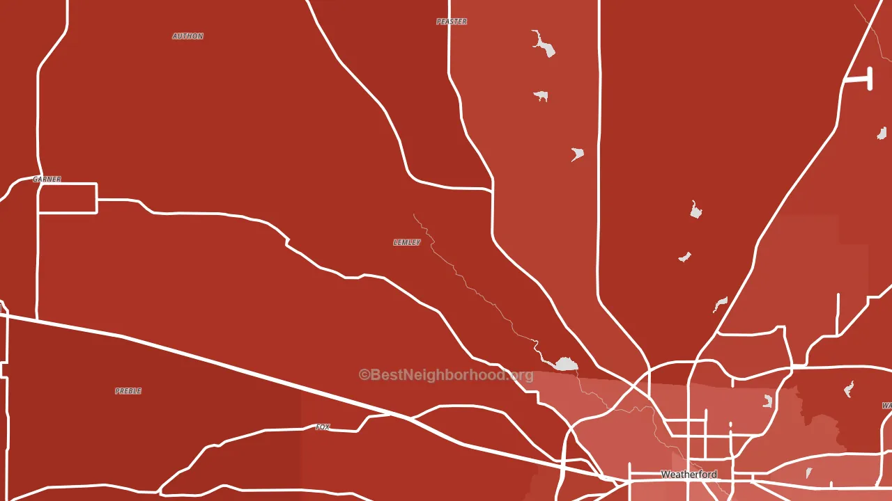 76088, TX block-group political-lean map