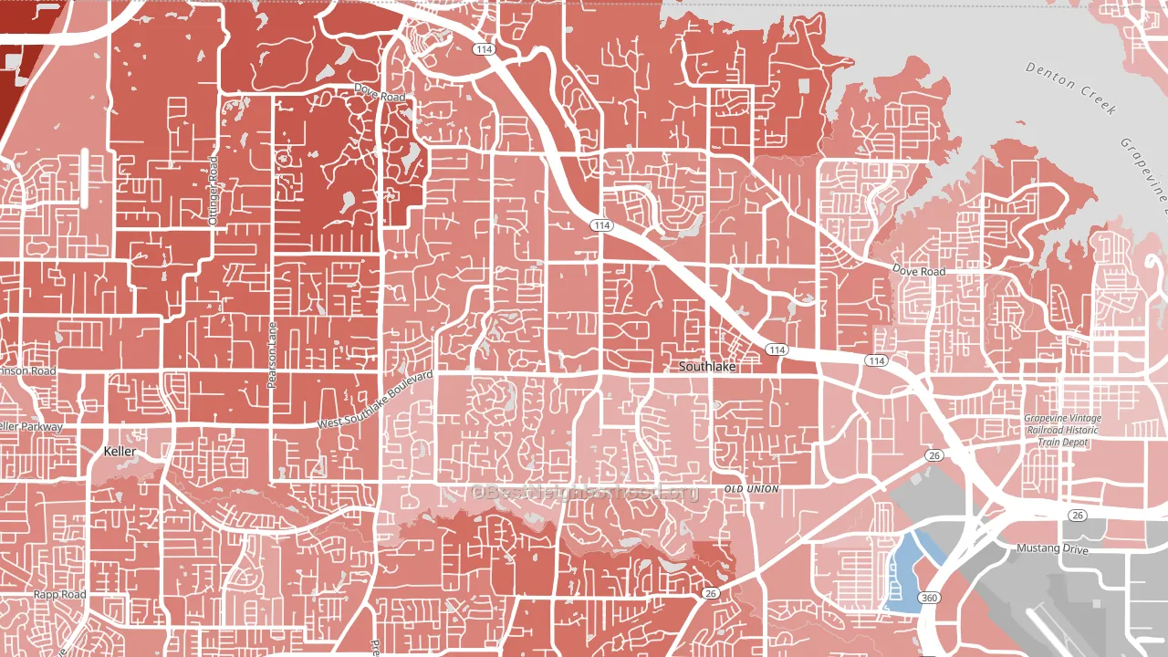 76092, TX block-group political-lean map