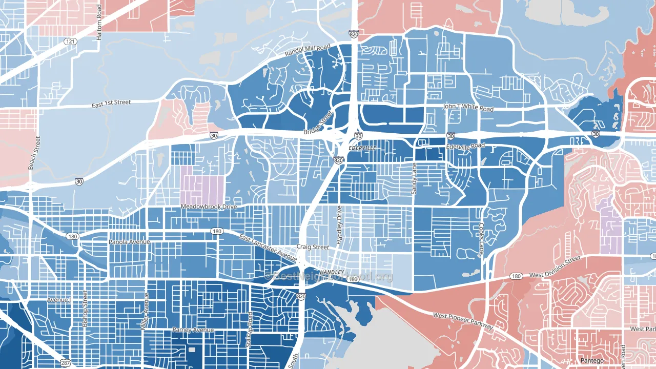 76112, TX block-group political-lean map