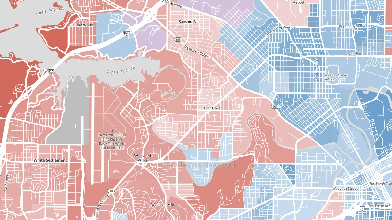 76114, TX block-group political-lean map