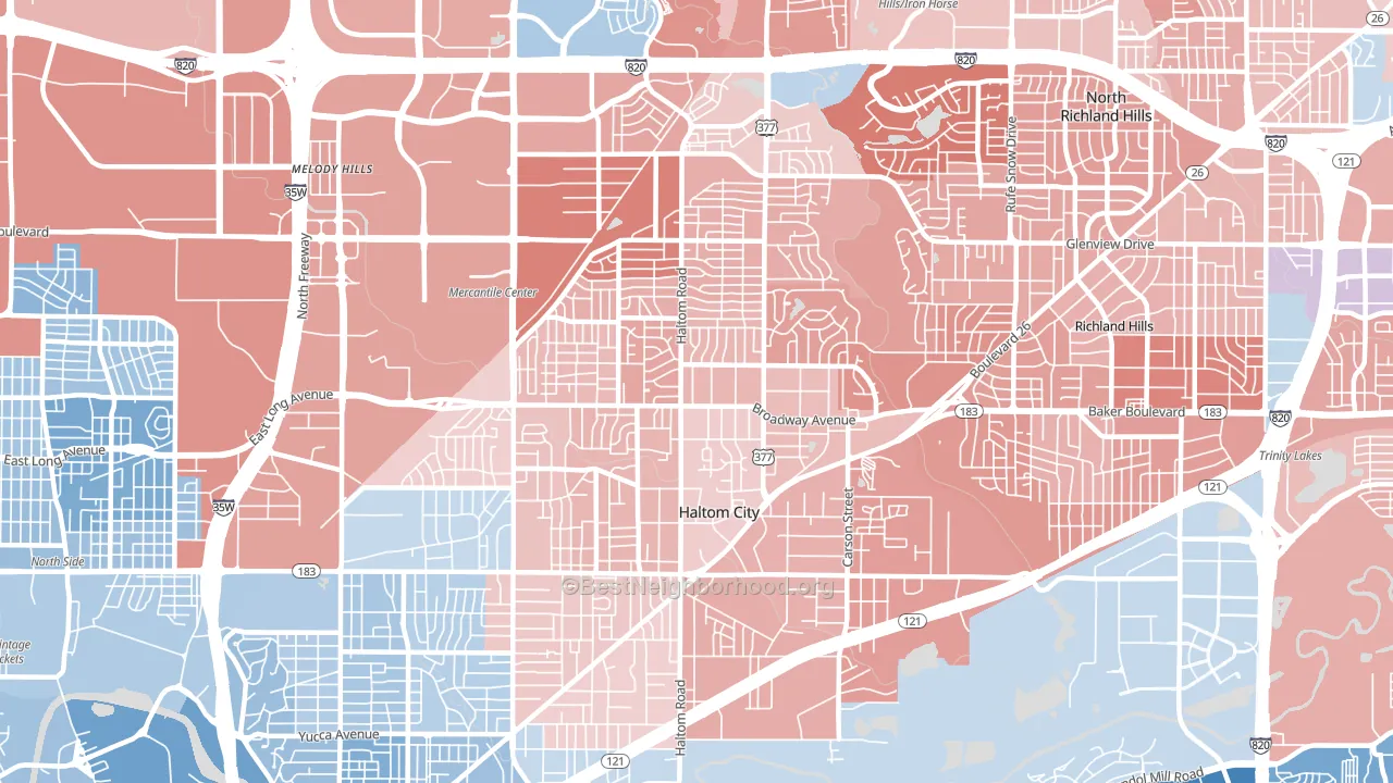 76117, TX block-group political-lean map