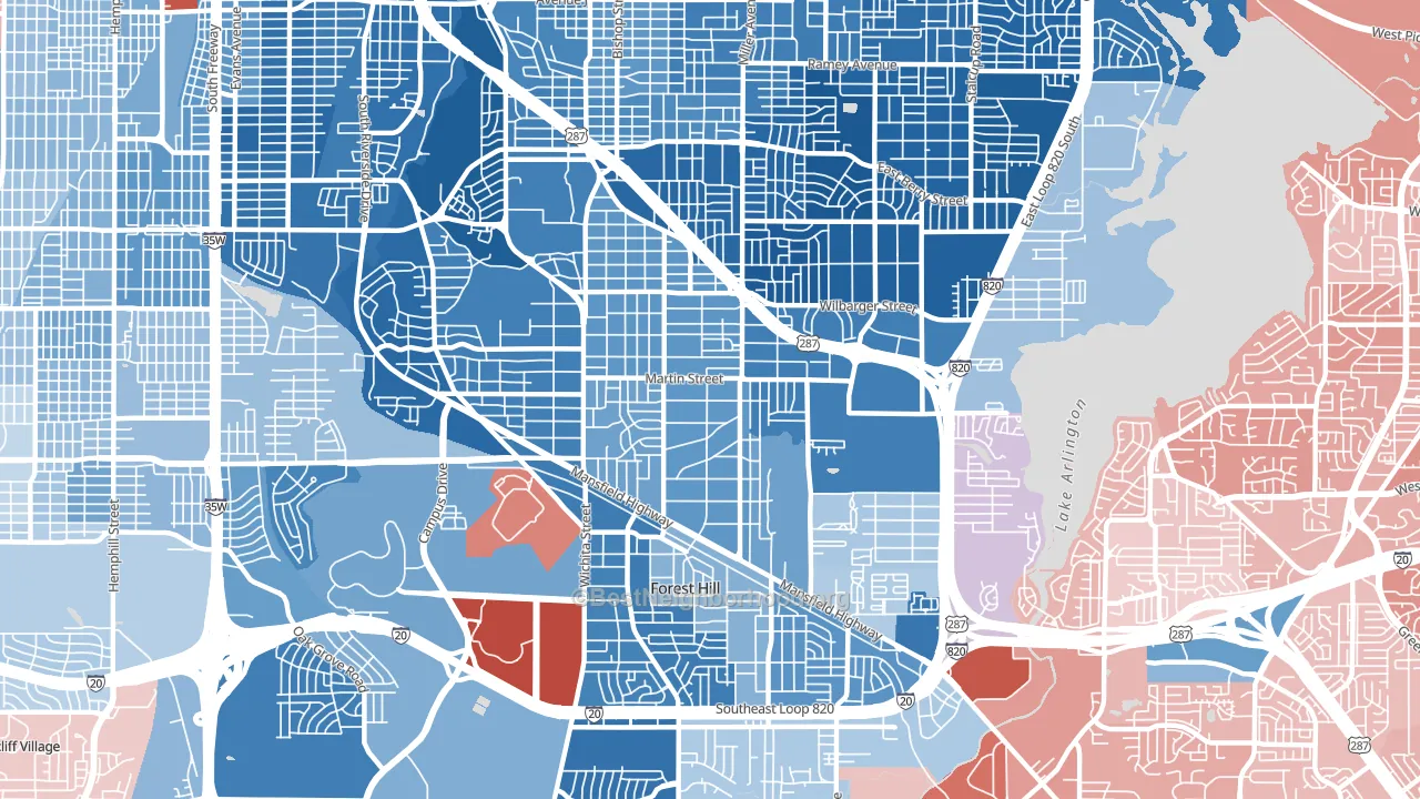 76119, TX block-group political-lean map