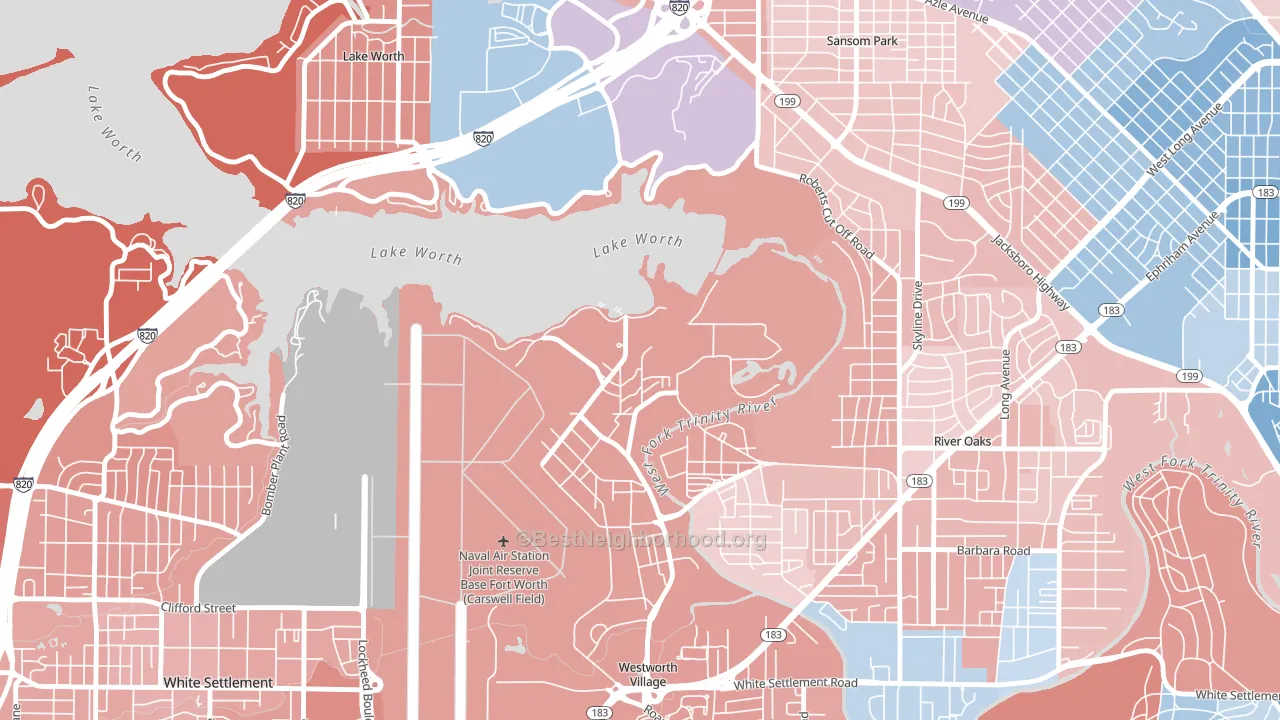 76127, TX block-group political-lean map