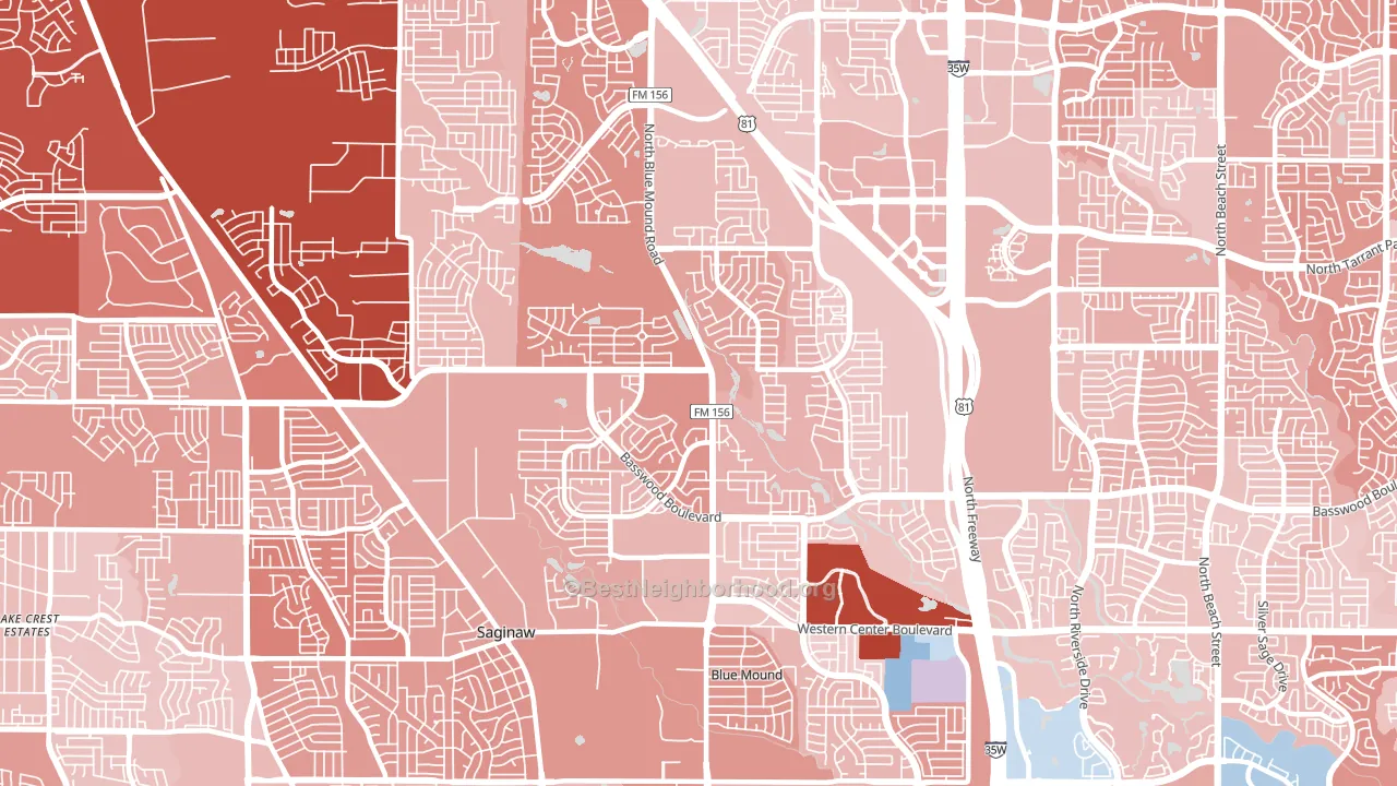 76131, TX block-group political-lean map