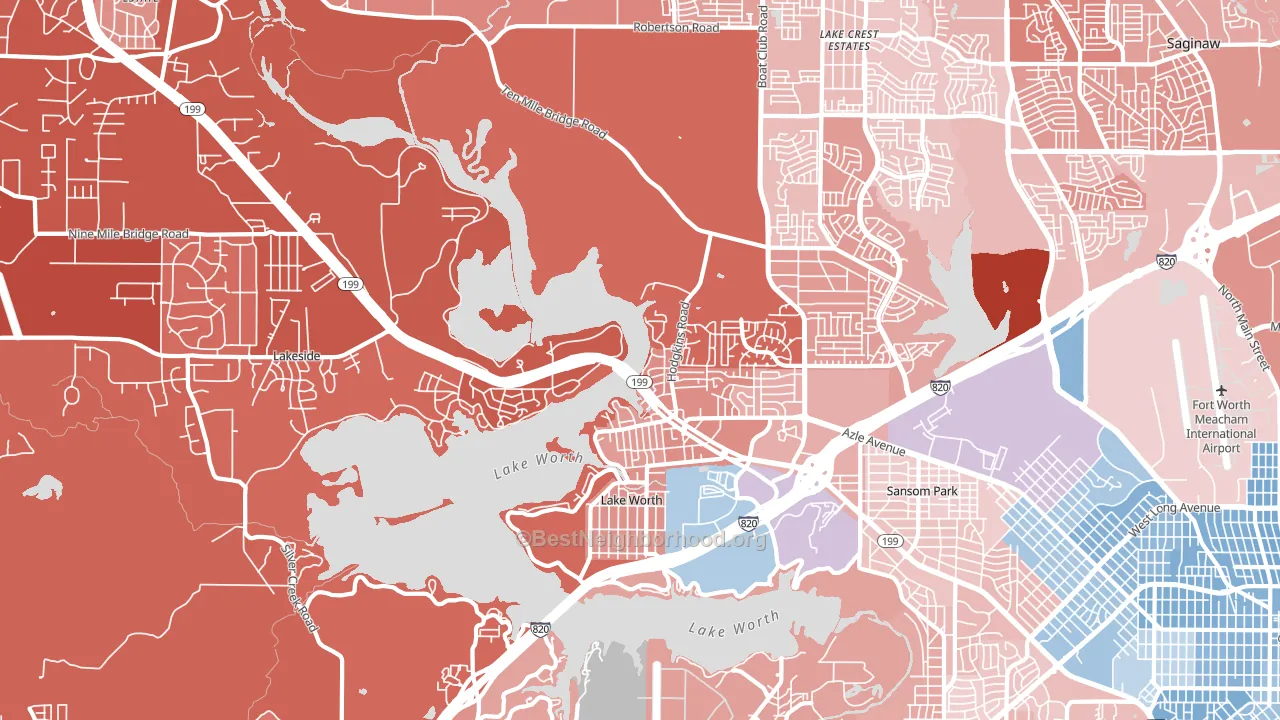 76135, TX block-group political-lean map