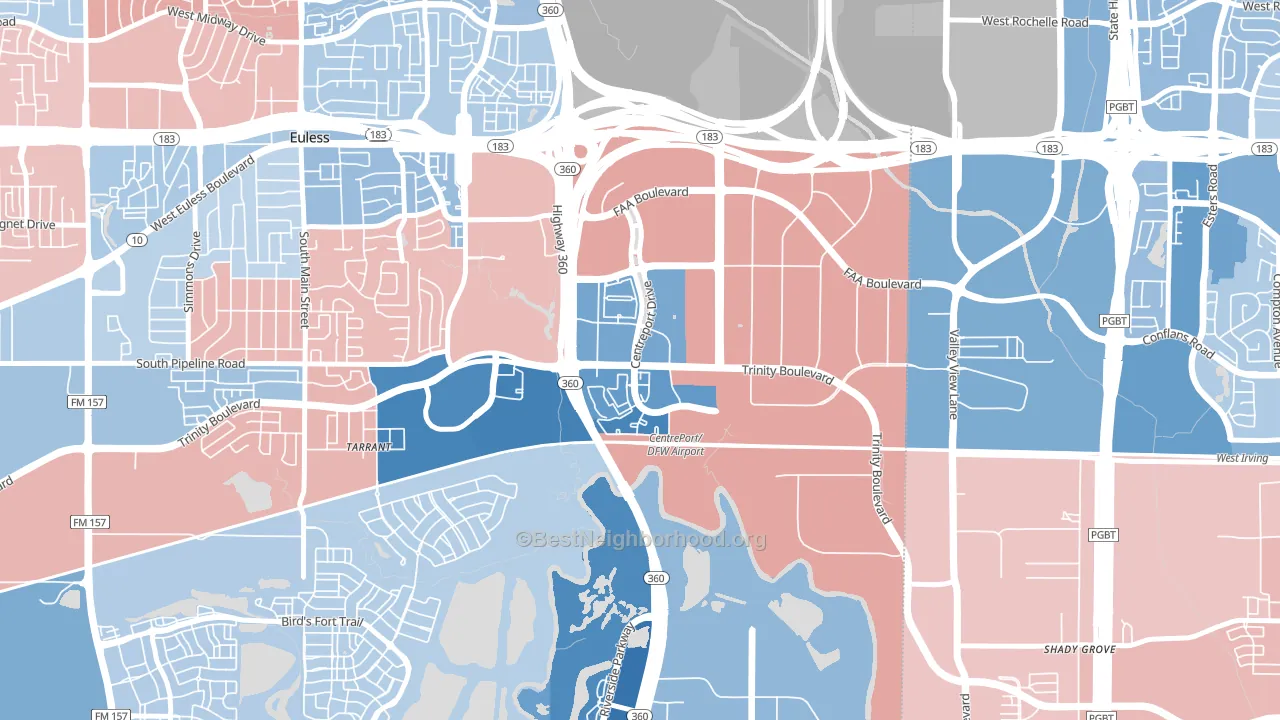 76155, TX block-group political-lean map
