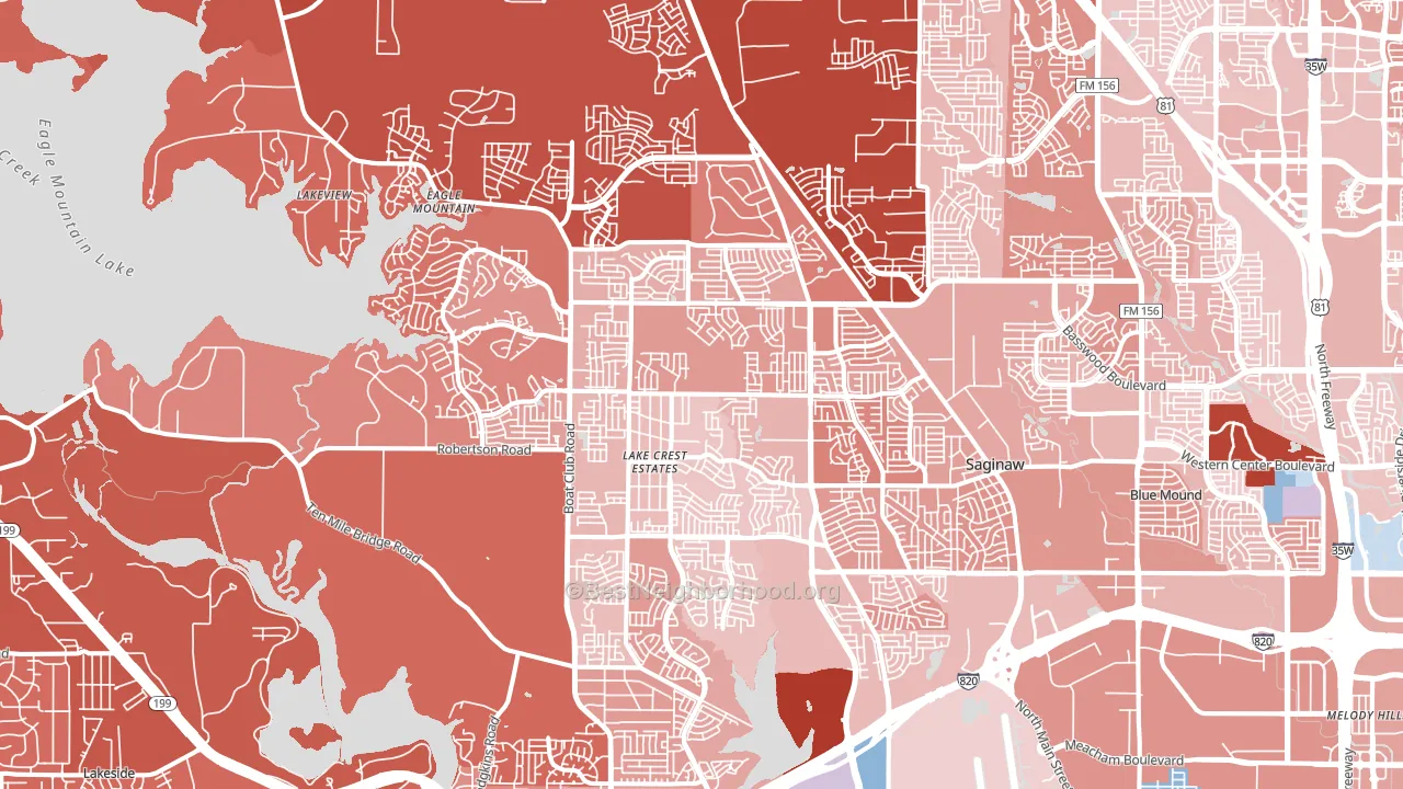 76179, TX block-group political-lean map