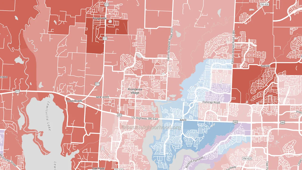 76227, TX block-group political-lean map