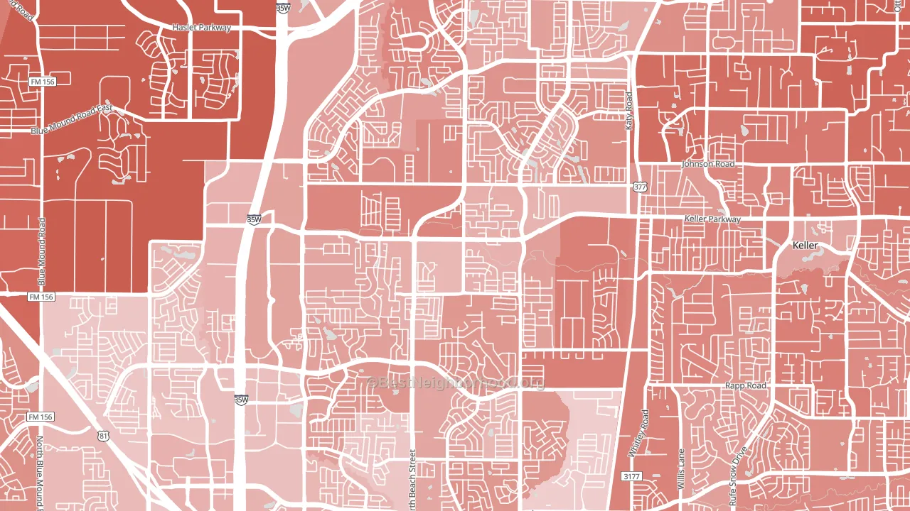 76244, TX block-group political-lean map