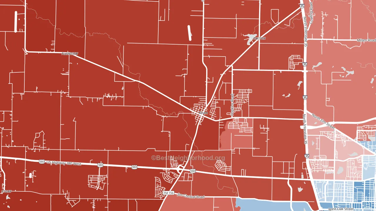 76249, TX block-group political-lean map