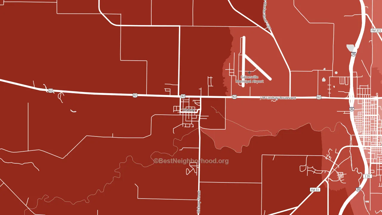 76250, TX block-group political-lean map