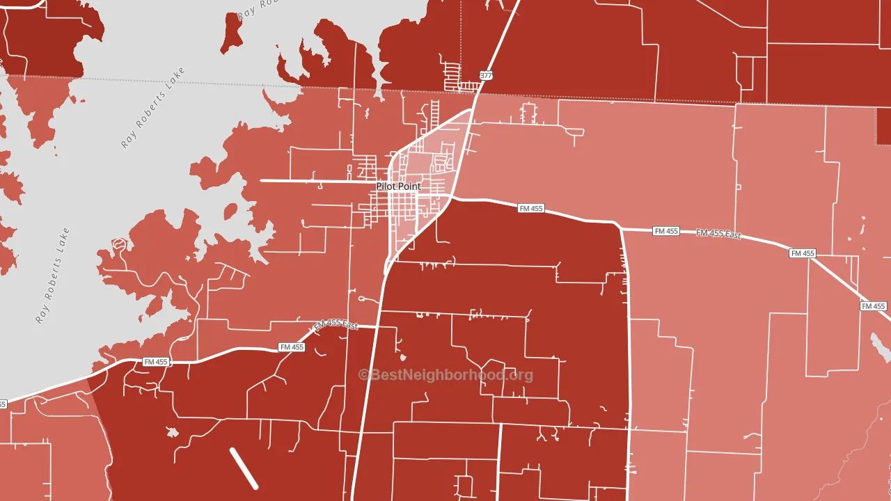 76258, TX block-group political-lean map