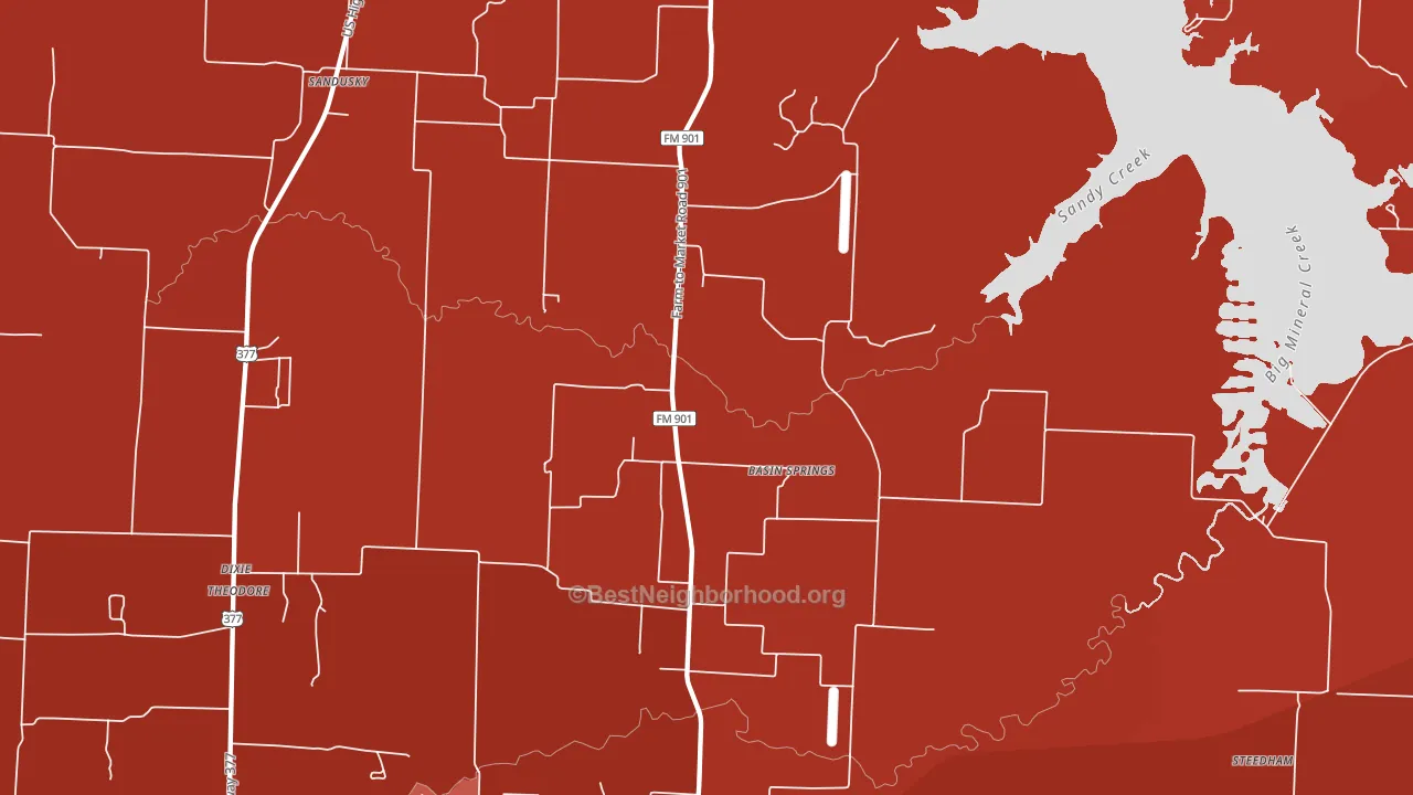 76264, TX block-group political-lean map