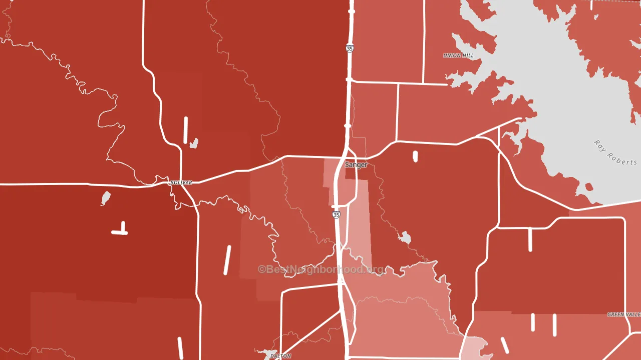 76266, TX block-group political-lean map