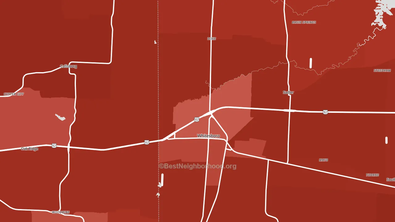 76273, TX block-group political-lean map