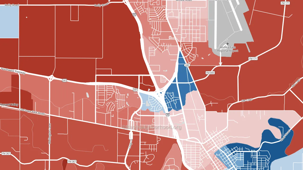 76306, TX block-group political-lean map